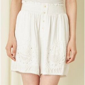 SNIDEL HOME Cutwork Rayon Shorts Embroidered Smocked New One Size